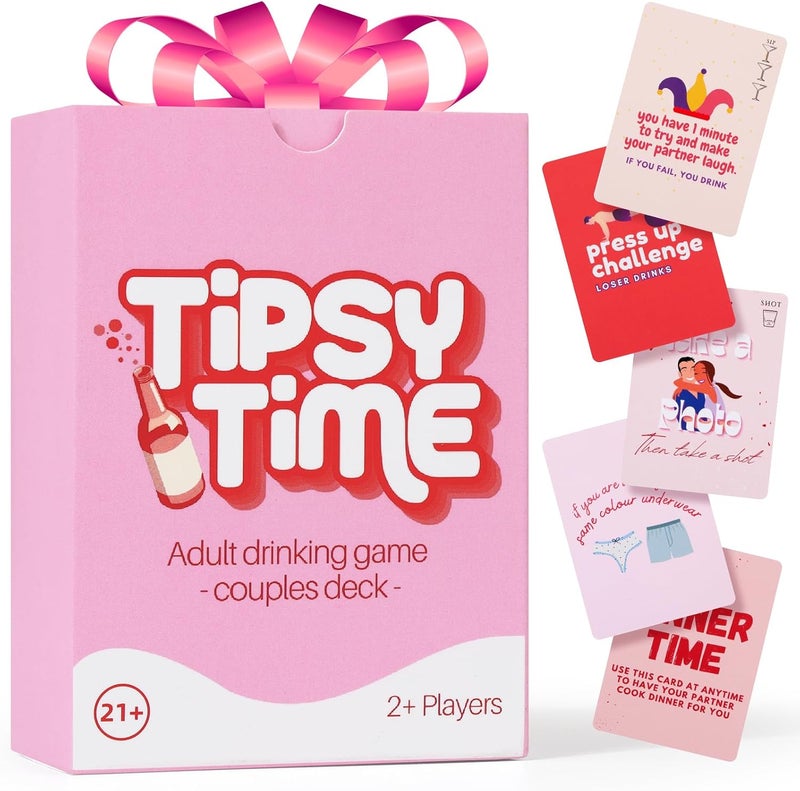 Fofeadm Tipsy Time Couples Games for Adults, Drinking Couples Card Game, 75 Fun Dares & Questions, Perfect for Date Night, Anniversary & Valentine's Day Gifts, Ages 21+ - Image 1